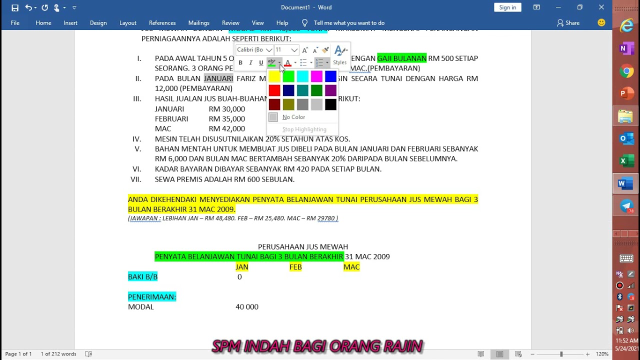 CONTOH SOALAN 1 BELANJAWAN TUNAI - YouTube