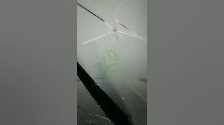 Golf ball size hail shatters Windshield. #Shorts