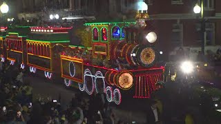 The Smokey Mary float in Krewe of Orpheus is a very long float