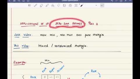 Applications of LP: Zero-Sum games - Part 2