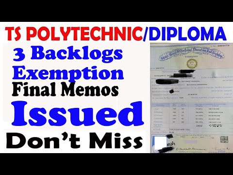 TS SBTET 3 Backlog Exemption Certificate are issued | Diploma 3 Backlog Exemption Certificate issued