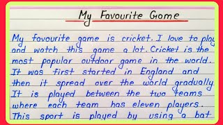 My Favourite Game Cricket Essay In English Writing