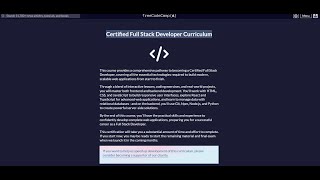 🔴 #1 -  FreeCodeCamp - Certified Full Stack Developer Curriculum