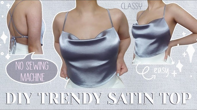 DIY Backless Satin Top - No Sewing Machine! Easy Beginners - The