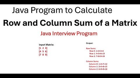 Java Program to Calculate Sum of Each Row and Each Column of a Matrix || Java Interview Program
