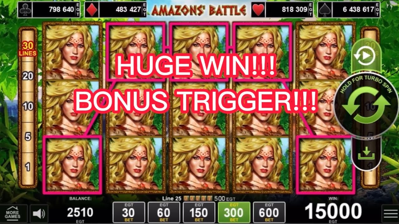 300 Bet at Amazons’ Battle with Huge Win!!! Slot Machine all features