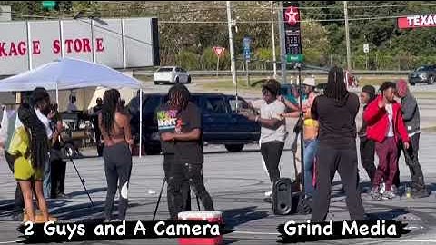 Latto and Baby Drill shooting mic drop video on Gresham Rd
