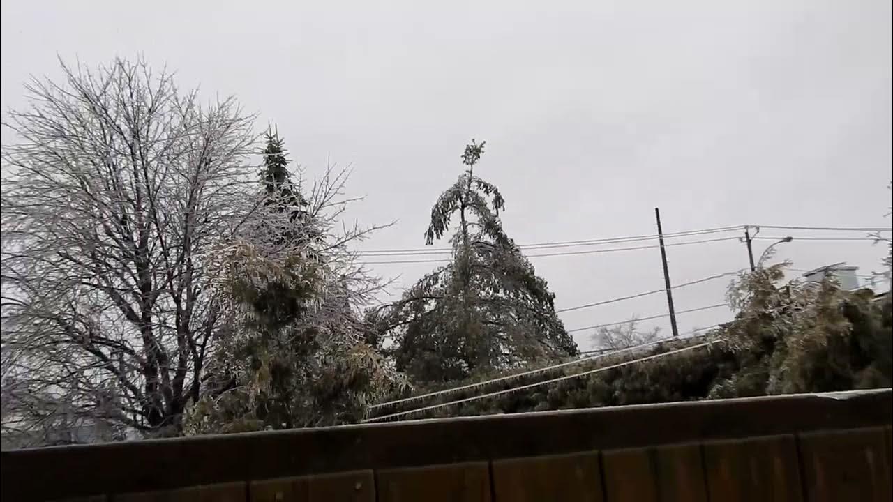 Freezing Rain Thunder & Lightning freak Storm Hits Quebec Millions