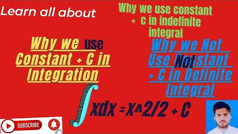 Why We Use Constant C in indefinite Integral but not Use in Definite Integral