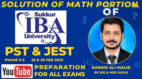 SOLUTION OF IBA MATH | PST | JEST | PREPARATION FOR ALL EXAMS