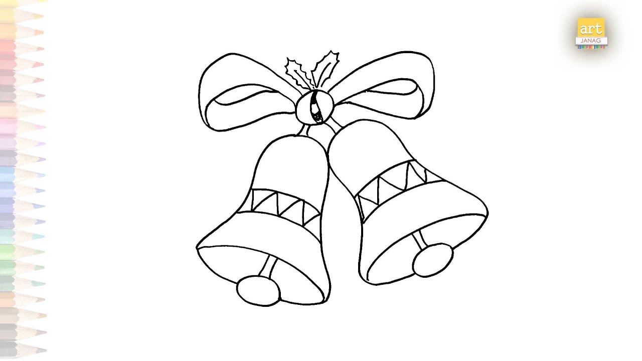 Christmas Jingle bells drawings Festival drawing videos How to draw