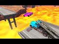 Gambar cover Cars and Ramp Truck vs Lava and Broken Bridge - BeamNG.Drive