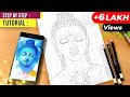 Buddha drawing  how to draw lord buddha  buddha purnima drawing  gautam buddha drawing drawing