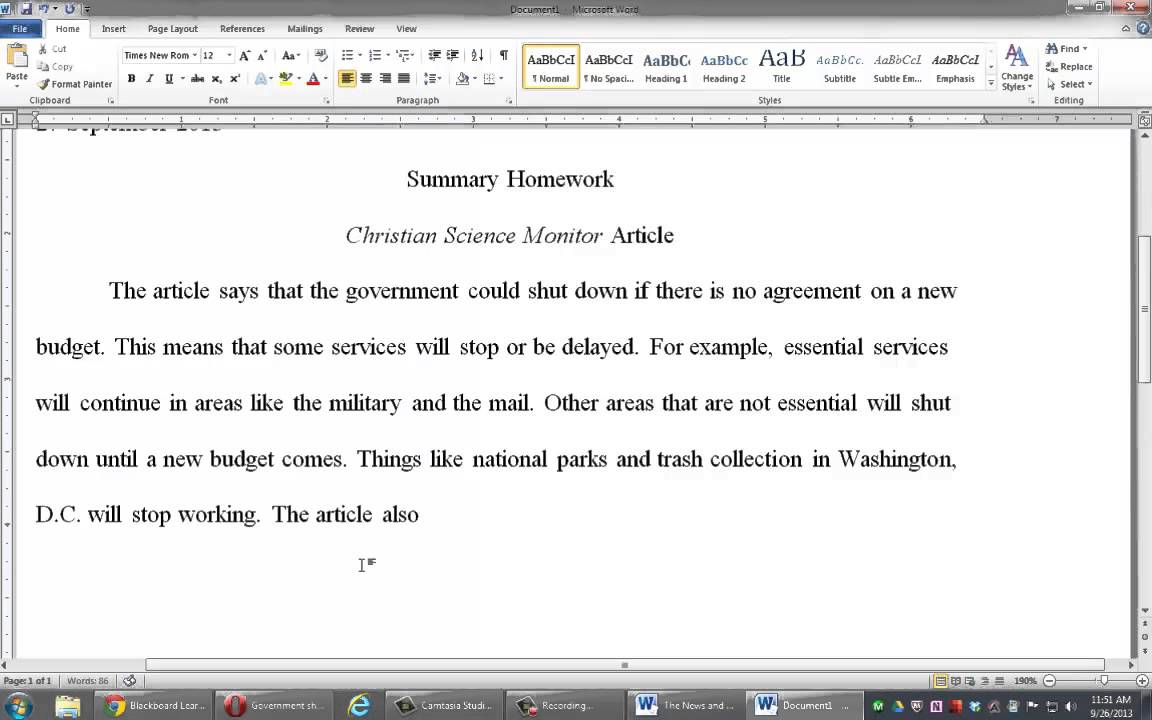 how to write a summary paper on an article