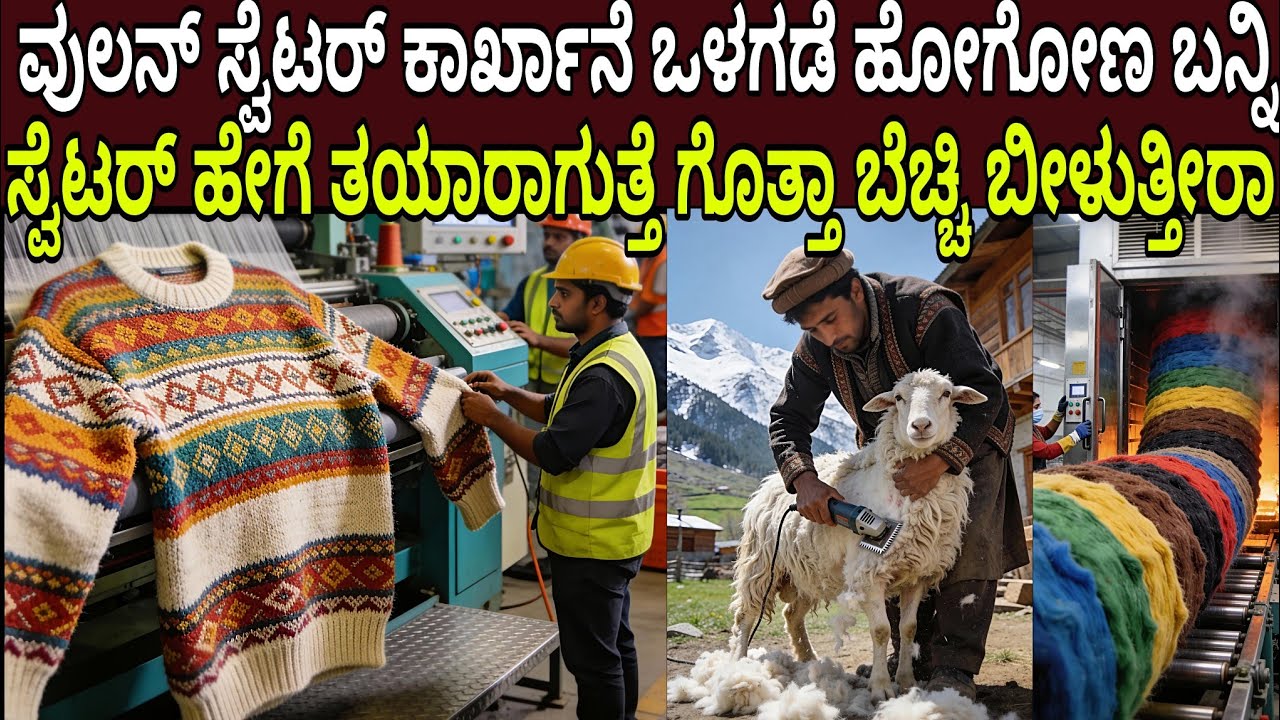 ವುಲನ್ ಸ್ವೆಟರ್ ಕಾರ್ಖಾನೆ ಒಳಗಡೆ ಹೇಗೆ ತಯಾರಾಗುತ್ತೆ ಗೊತ್ತಾ ಬೆಚ್ಚಿ ಬೀಳುತ್ತೀರಾ | Woolen Sweater Factory