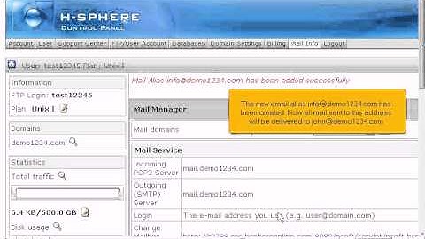 How to create an email alias in H-Sphere