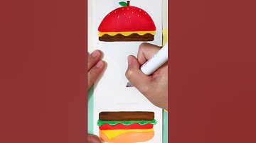 Do you like #burger 🍔 or #apple 🍎 more⁉️Comment ⬇️ #EmojiMix #Art #Drawing #Creative #Fun #Shorts