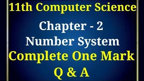 11th computer science new syllabus || chapter 2 || Number System complete One Mark Q & A