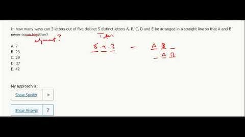 Combinatorics 2- In how many ways can 3 letters out of five distinct 5 distinct letters A, B, C, D