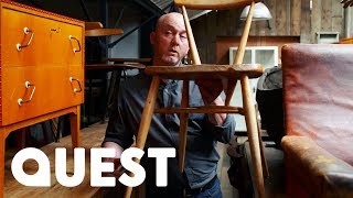 Liverpool Wood Veneer TV Stand for TVs up to 70″, Black How To Repair a Chair - Salvage Hunters DIY Tips