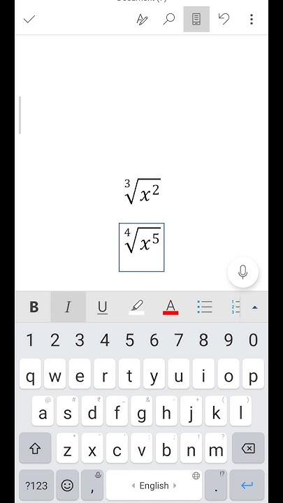 How to type cube root and quarter root in ms word from mobile #roots # ...
