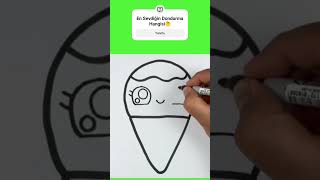 Çok Kolay Sevimli Dondurma Resmi Çizimi #howtodraw #icecream #kolayçizimler #nasılçizilir #resim
