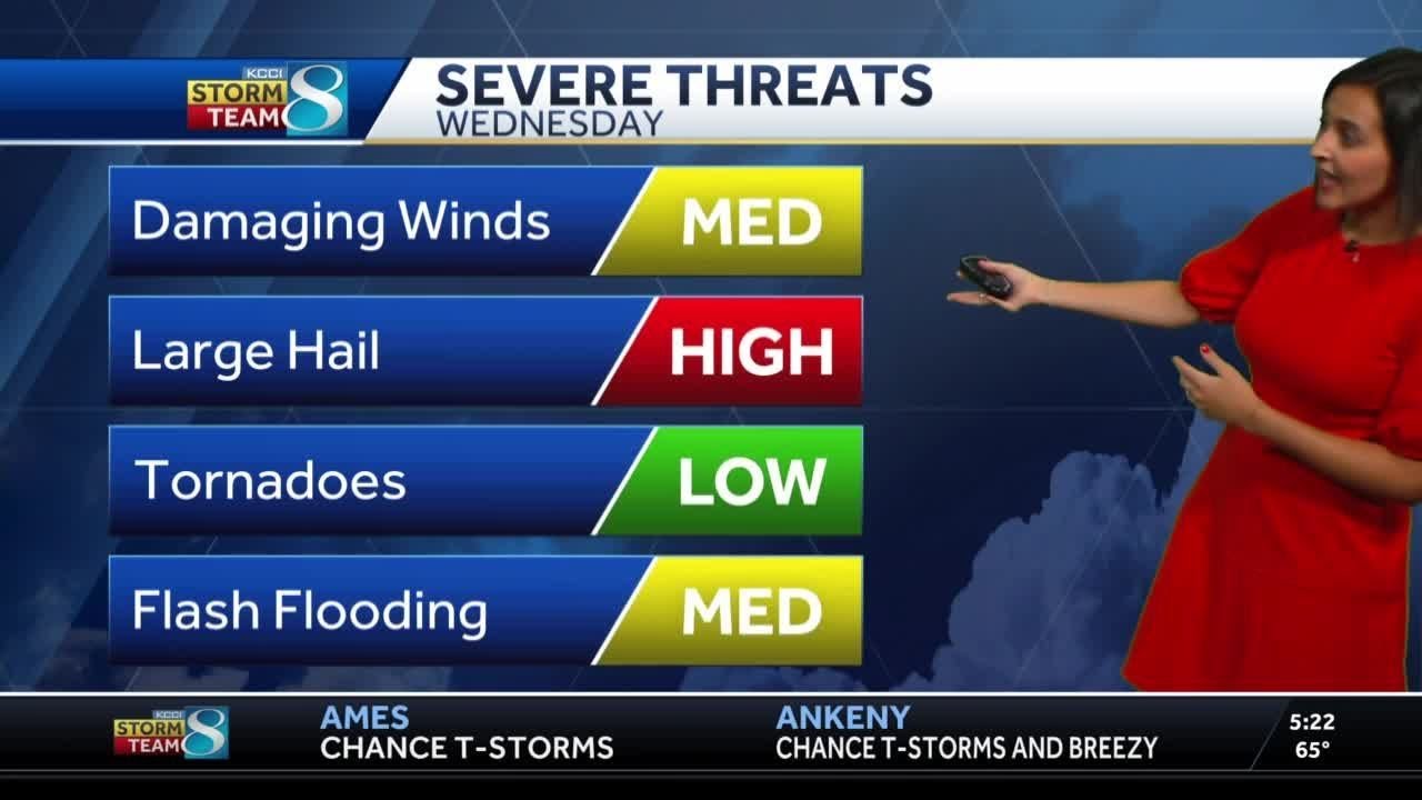 Strong storms possible Tuesday night and Wednesday in Iowa - YouTube