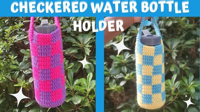 Crochet checkered a water holder tutorial, easy pattern for beginner 