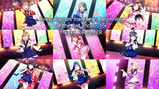 Every Aqours member's beginning of the third chorus for Mijuku DREAMER
