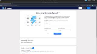 Decred LNfaucet websocket with Joule Wallet - Simnet