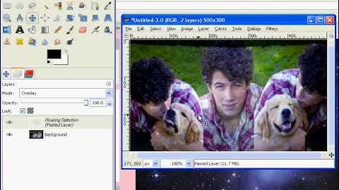 Nick & Elvis Jonas Blend Using GIMP