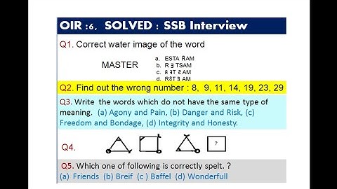 OIR, Solved examples ( part 6): SSB Interview