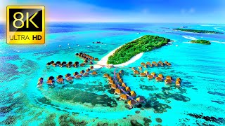 Fly Away to MALDIVES in 8K ULTRA HD - Best Tropical Island Tour with Relaxing Music and Ocean Sounds