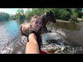 КУПАЮСЬ С ЛОШАДЬЮ в озере! / Конное SLOW MO в ВОДЕ