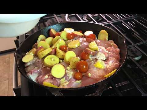 Roasted Lemon Chicken with Cherry Tomatoes | Cast Iron Cooking