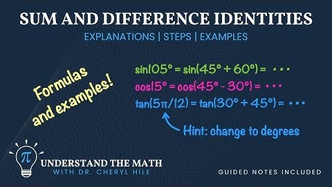 Sum And Difference Identities and Formulas | See Examples of Their Use