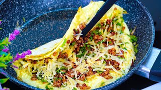 The most delicious egg and tortilla recipe ever. Minced meat tortilla recipe. Breakfast Recipes