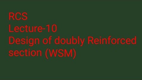 Design of doubly Reinforced section by working stress method