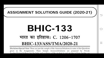 BHIC 133 Ignou Solved Assignment 2020-21