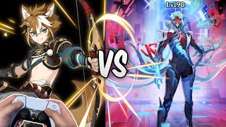 Machine Gun Gorou vs Dottore 2nd Boss Fight - Genshin Impact
