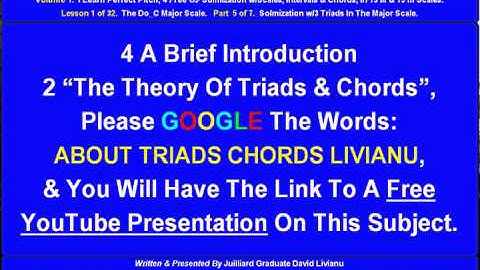 Part 5a. LESSON 1 of 32, The Do_C Major Scale. THEORY