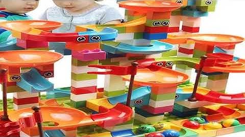 77-308PCS Marble Race Run Big Block Compatible city Building Blocks Funnel Slide Blocks DIY Big Bric