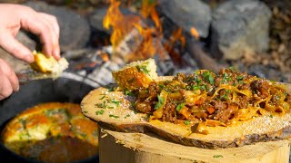 The Best Bolognese & Campfire Garlic Bread Loaf