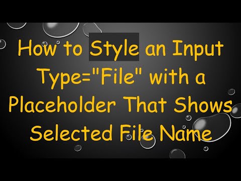 How to Style an Input Type="File" with a Placeholder That Shows Selected File Name