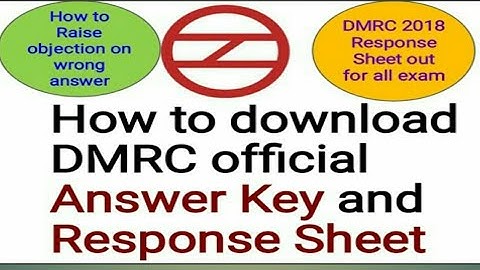 DMRC 2018 Answer key | civil | Electrical | Mechanical | Electronics | How to object Question | DMRC
