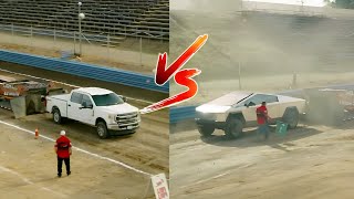 Tesla Cybertruck vs Ford F-350, Rivian R1T, F-150 Lightning at Cybertruck Delivery Event