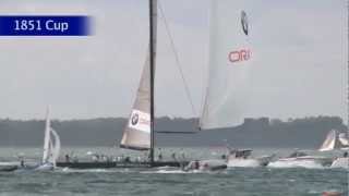 2010 1851 Cup Cowes Week. USA Americas Cup Holders Oracle v GB’s Team Origin.