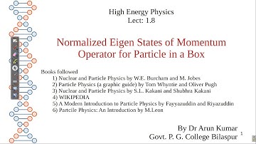 Lect 1.8: Normalized Eigen States of Momentum Operator for Particle in a Box