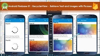 Celebrity Android Firebase 01 : RecyclerView - Retrieve Text and Images with Picasso Profile
