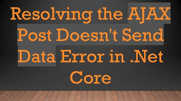 Resolving the AJAX Post Doesn